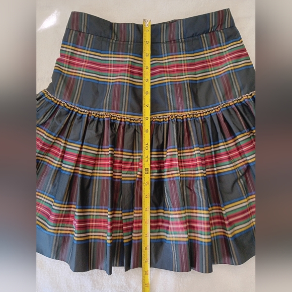 J. CREW Stewart Plaid Drop Waist Taffeta Skirt 0P XSP - Picture 7 of 8